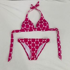 Victoria’s Secret Bikini Set Pink White EUC